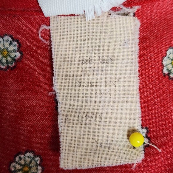 Vintage Cadisport Red Button Front Blouse with Detachable Bow - Picture 4 of 5